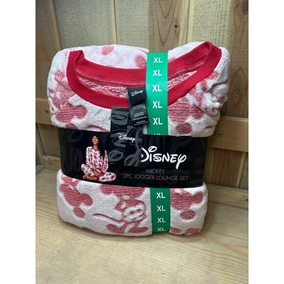 NWT Disney XL Mickey Mouse 2 Piece Fleece Sleepwear Jogger Set Womens 16-18 - Picture 1 of 4